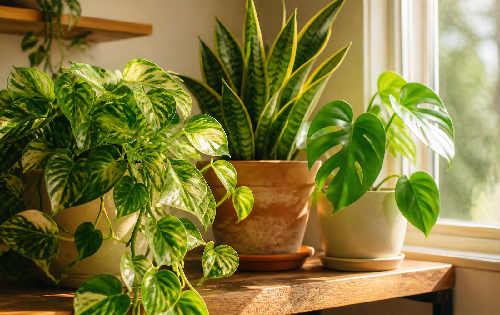 Rincón luminoso lleno de plantas de interior